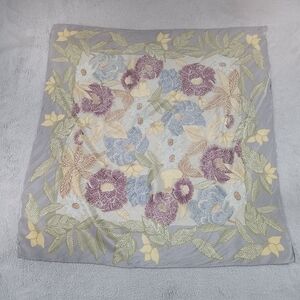 Neutral Square 100% Silk Floral Patterned Scarf